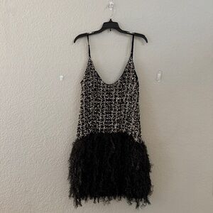 Sequin Flapper Mini Dress - Feather Illusion